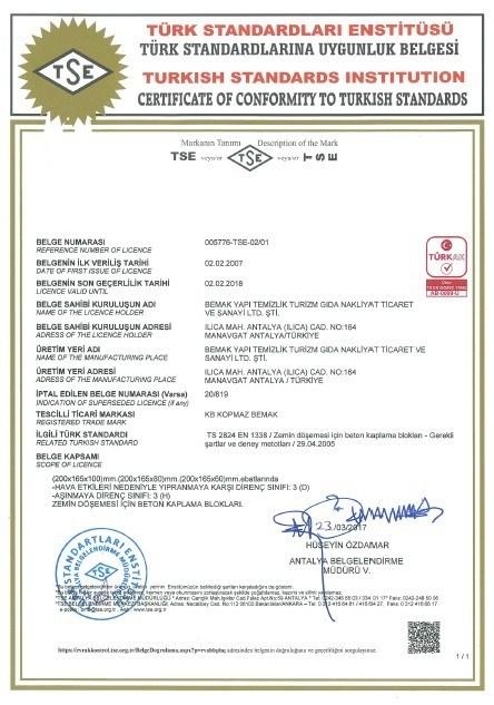SERTİFİKALAR